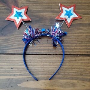 Patriotic Star Headband with Red and Blue Accents